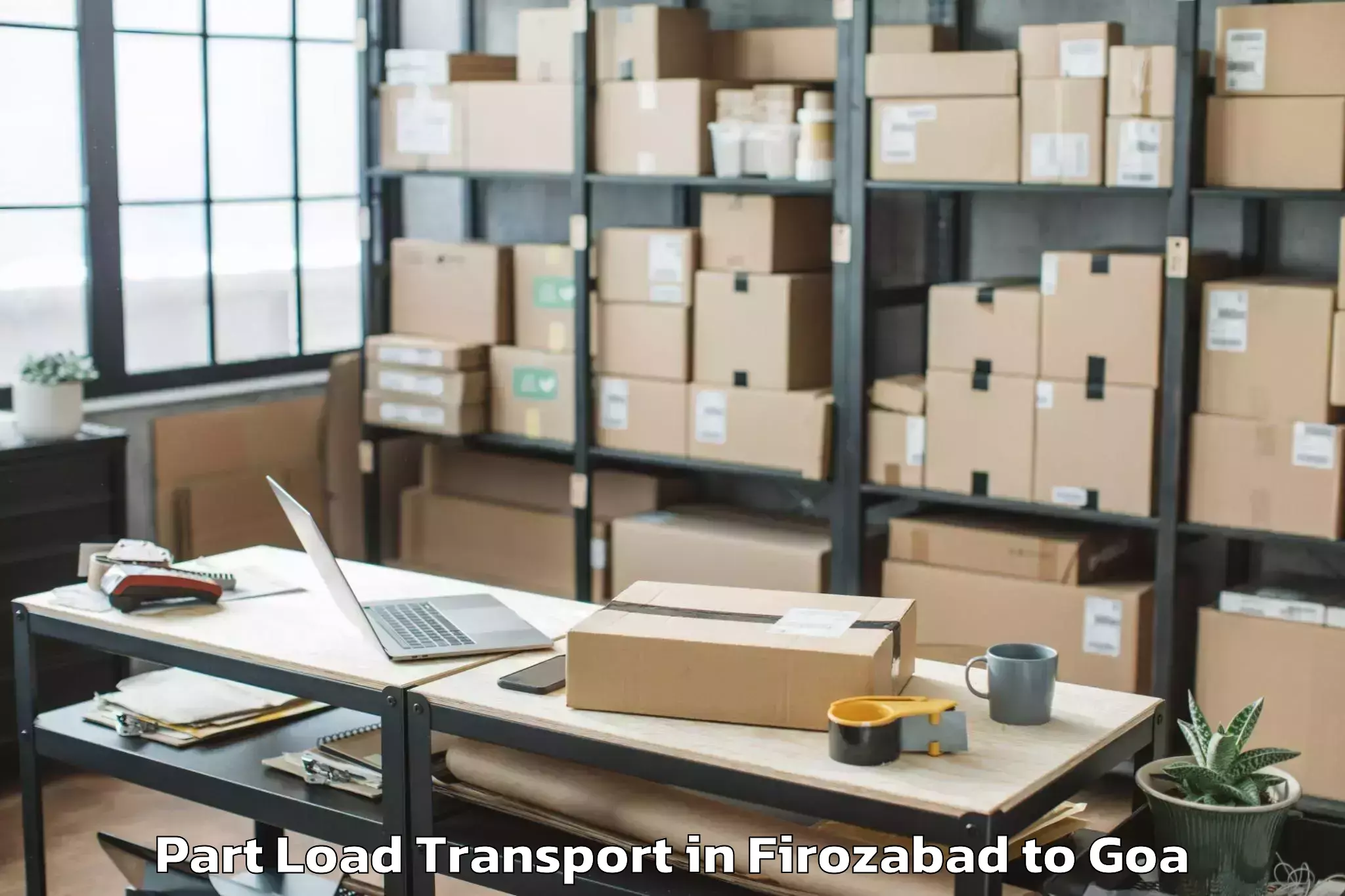 Top Firozabad to Dicholi Part Load Transport Available